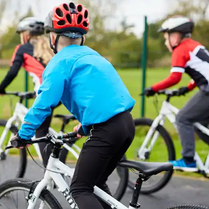 A photograph of children at a British Cycling Go-Race