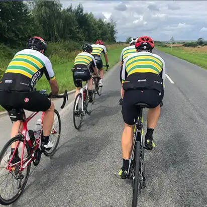 A photograph of members in a peloton