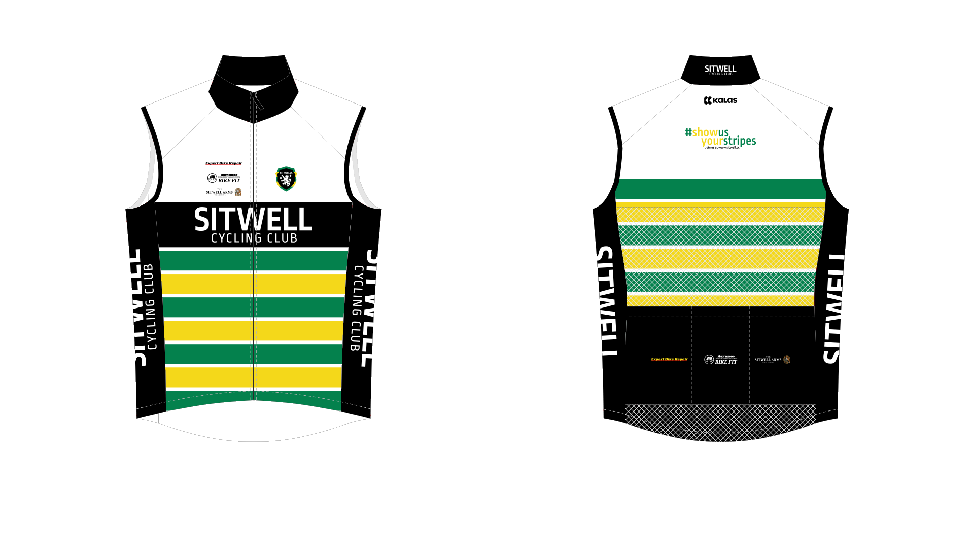 An illustration of the Sitwell Cycling Club gilet