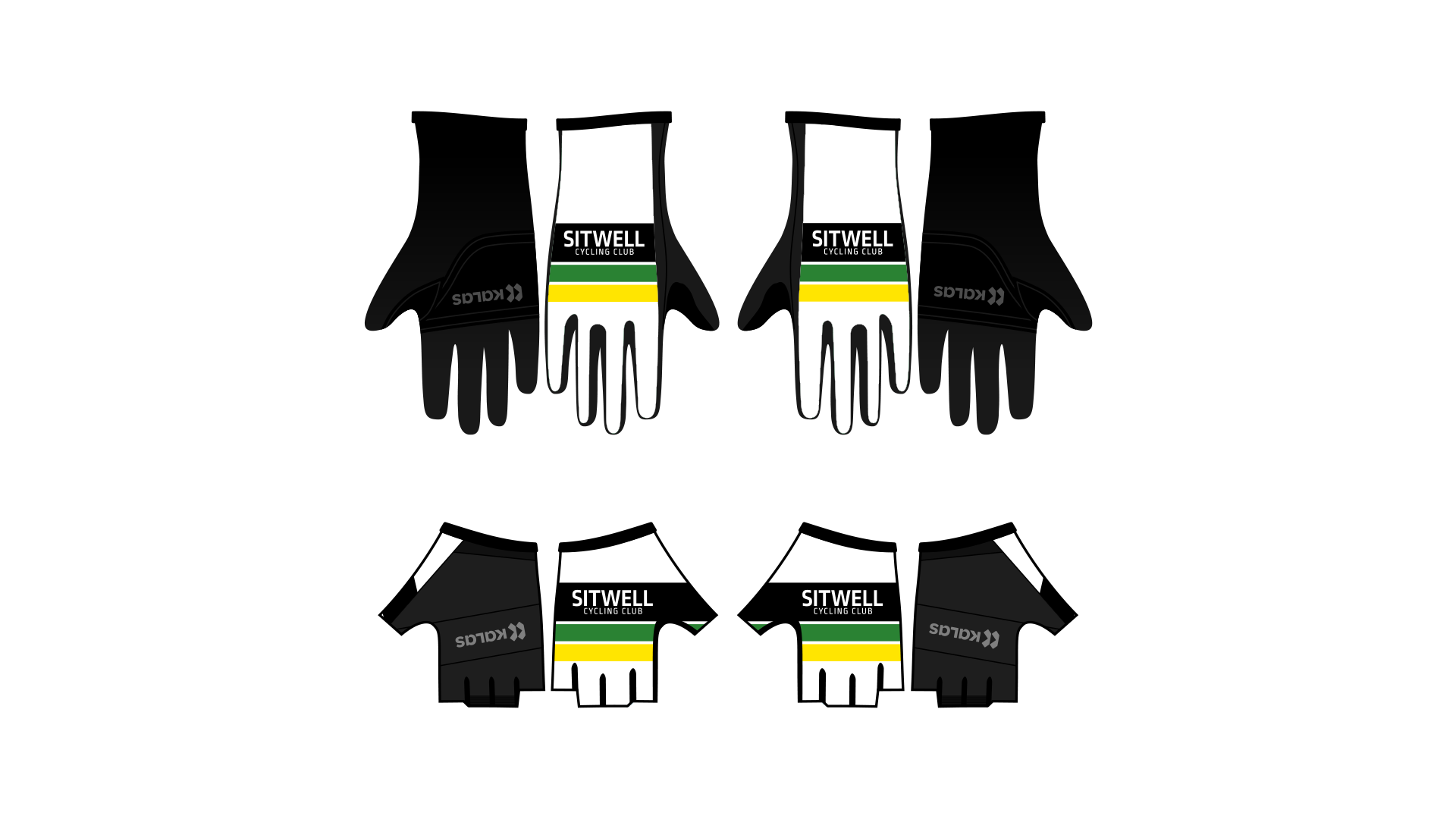 An illustration of the Sitwell Cycling Club gloves